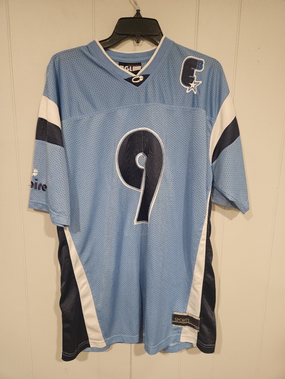 BGL Bigland Empire 90s Hip Hop Rap #9 Jersey Medium Blue Sports Classic Vintage